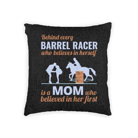 Barrel Racer Racing Horse Riding Mom Mothers day Woven Pillows