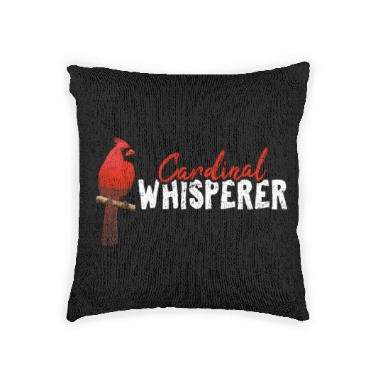 Cardinal Whisperer Northern Cardinal Bird Red Card Woven Pillows