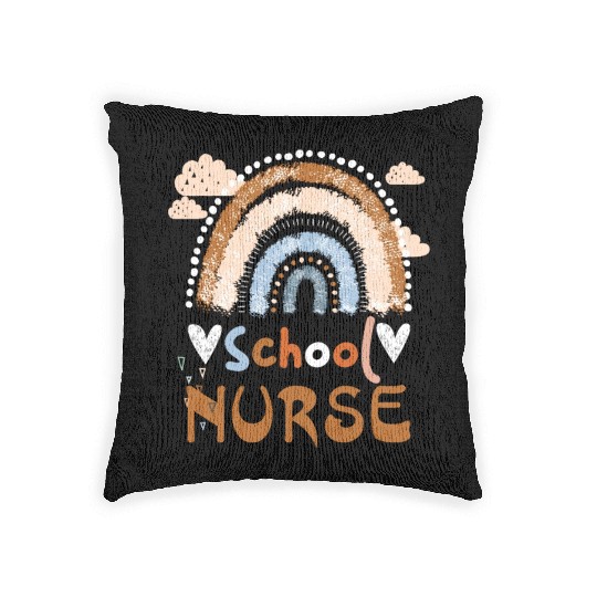 Cute Rainbow Leopard Print School Nurse Woven Pillows