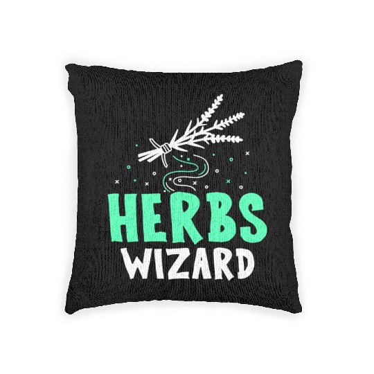 Herbs Wizard Herbalist Herb Herbalism Gardening Woven Pillows
