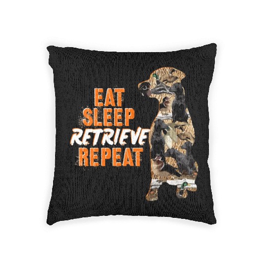 Labrador Retriever Duck Hunting Design Woven Pillows
