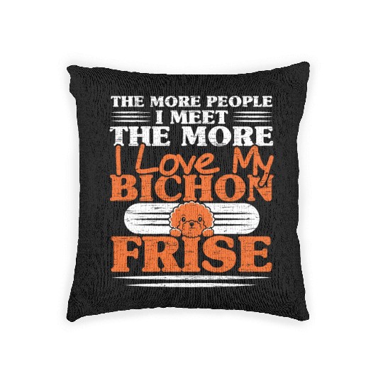 Bichon Frise Dog Lover Dog Breeder Puppy Paw Love Woven Pillows