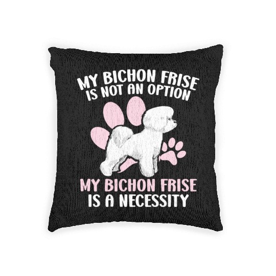 Bichon Frise Dog Lover Dog Breeder Puppy Paw Love Woven Pillows