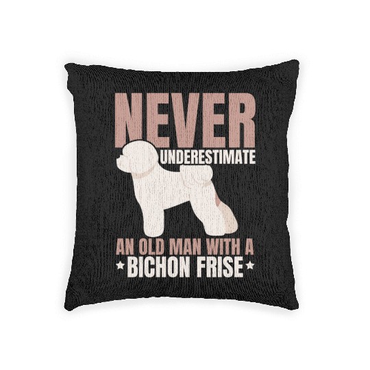 Bichon Frise Dog Lover Dog Breeder Puppy Paw Love Woven Pillows