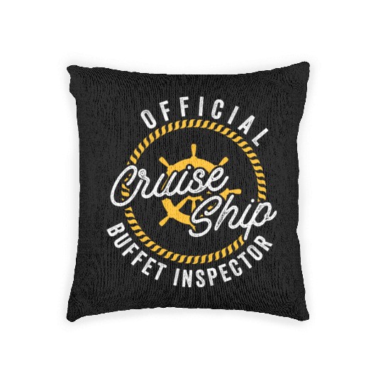 Funny Cruise Ship Buffet Inspector Partners Woven Pillows