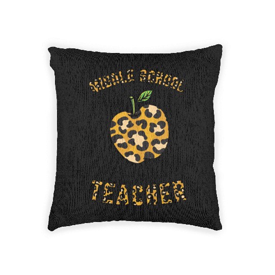 Middle School Teacher Leopard Print Woven Pillows