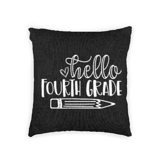 Back to School Hello Fourth Grade Student Teacher Woven Pillows