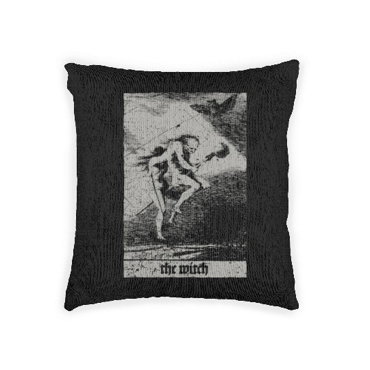 Vintage Occult The Witch Tarot Card Satanic Woven Pillows