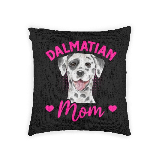 Dog Lover Puppy Cute Dalmatian Mom Woven Pillows