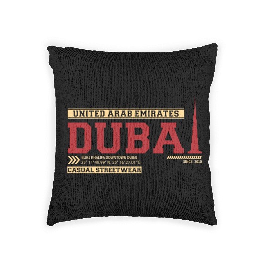 Burj Khalifa Downtown Dubai United Arab Emirates Woven Pillows