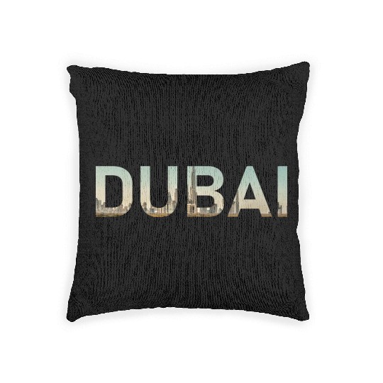 Dubai Desert Skyline United Arab Emirates UAE Woven Pillows