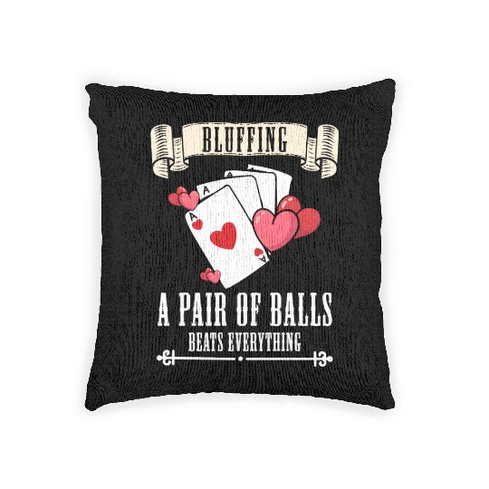 Card Game Blackjack All In Woven Pillows
