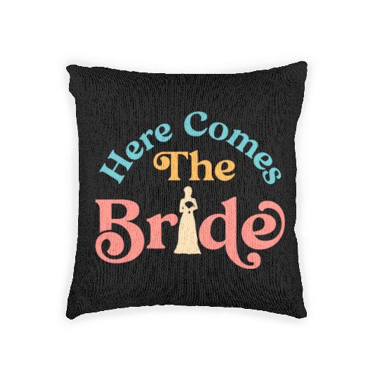 Here Comes The Bride Bridal Wedding Shower Idea Woven Pillows