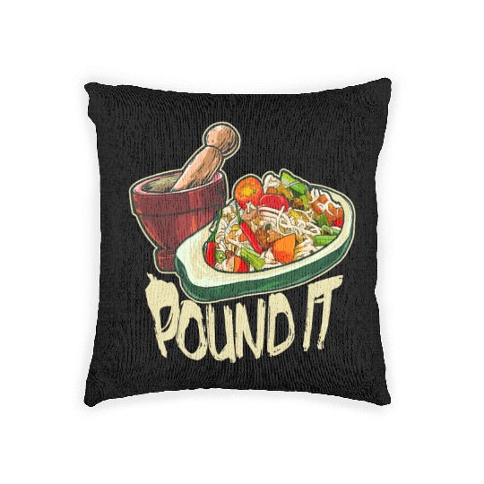 Pound It Green Spicy Thai Papaya Salad Woven Pillows