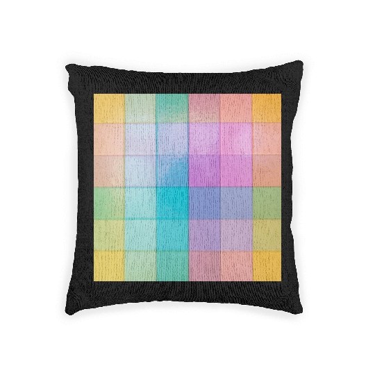 Rainbow Shimmer Multi Squares Pattern Woven Pillows