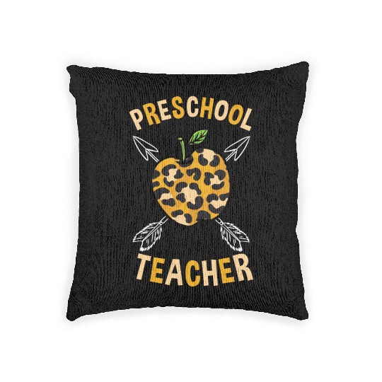 Preschool Back To School Teacher Leopard Print Woven Pillows