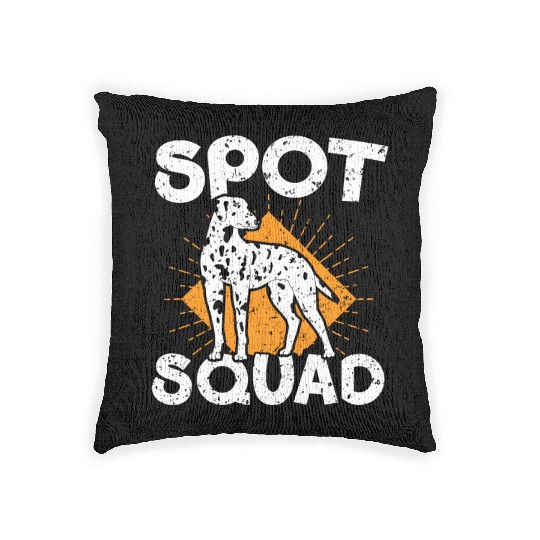 Spot Squad Paw Love Puppy Breeder Dalmatian Dog Woven Pillows