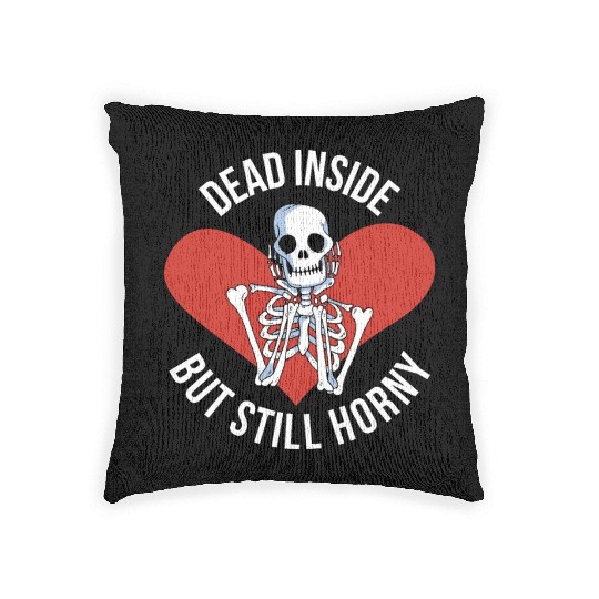 Dead Inside But Still Horny Funny Goth Gift Woven Pillows