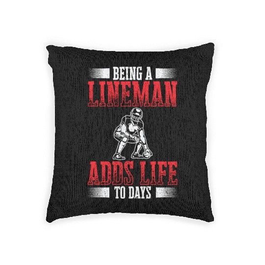 Football Lineman Life Player Sports Woven Pillows