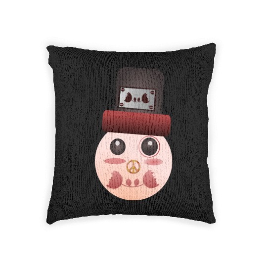 Psychedelic peace man Woven Pillows