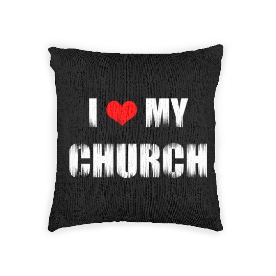 Christian Gift I Love My Church Christian Woven Pillows