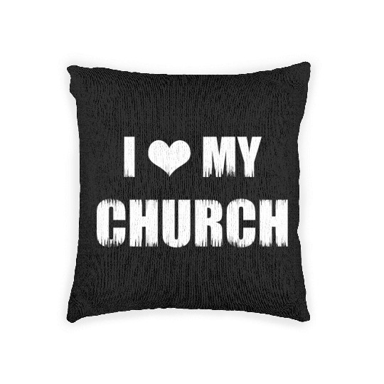 Christianity Gifts I Love My Church Christian Woven Pillows
