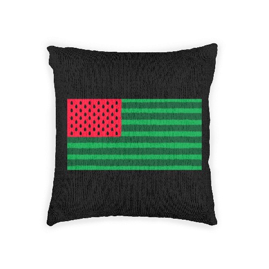 Funny Watermelon Flag USA Woven Pillows