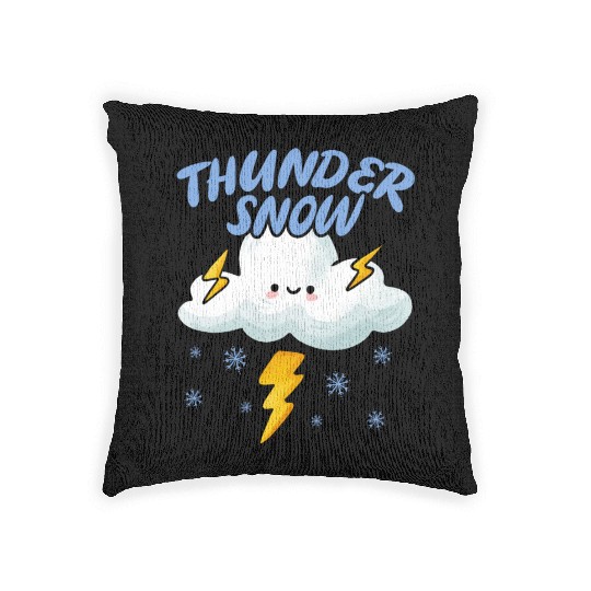 Thunder Snow Lover Ice Cold Snowy Winter Season Woven Pillows