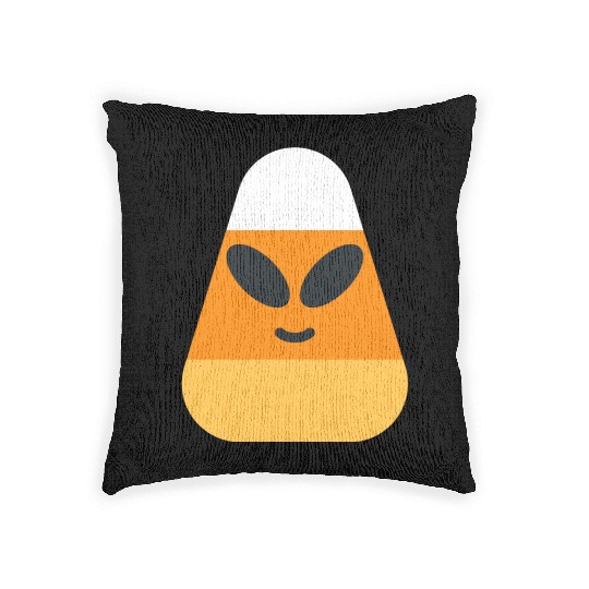 Alien Candy Corn Halloween Costume Woven Pillows