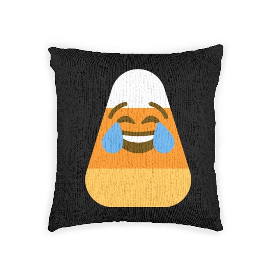 Laughing Candy Corn Halloween Costume Woven Pillows