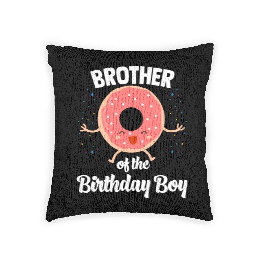 Brother of The Birthday Boy Donut Woven Pillows