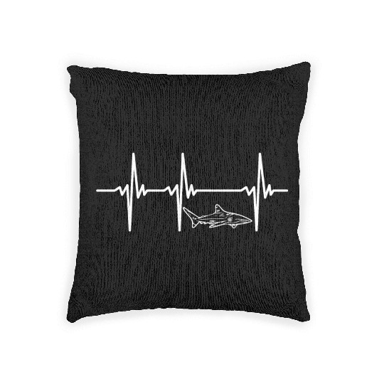 Heartbeat For Elegant Fast Ocean Sharks Woven Pillows