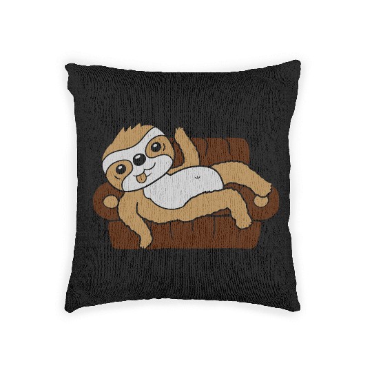 sloth home chill sofa Woven Pillows