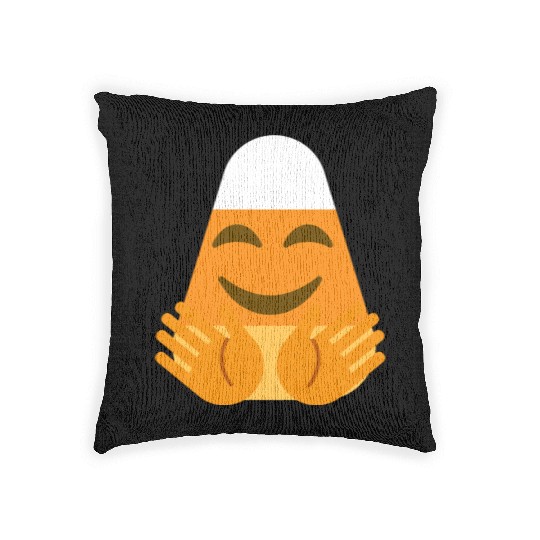 Hug Hugging Candy Corn Halloween Costume Woven Pillows