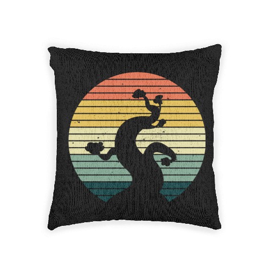 Bonsai Tree Retro Vintage Miniature Gardening Gift Woven Pillows