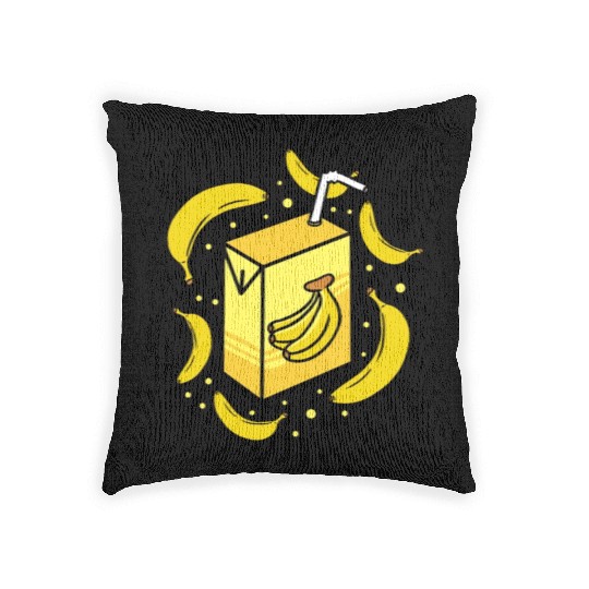 Kawaii Banana Milk For Banana Lover Woven Pillows