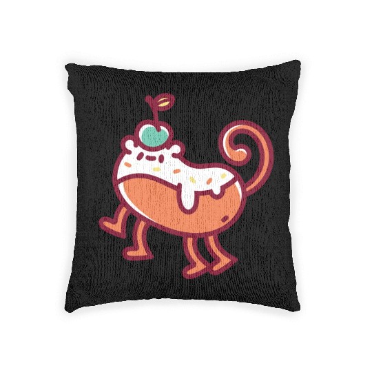 Orange Monster Monkey Party Woven Pillows