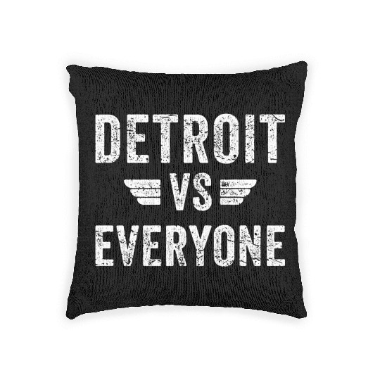 Detroit Vs Everyone Funny Michigan Woven Pillows