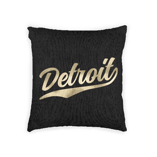 Detroit Michigan Cool Retro 1970S Vintage Woven Pillows
