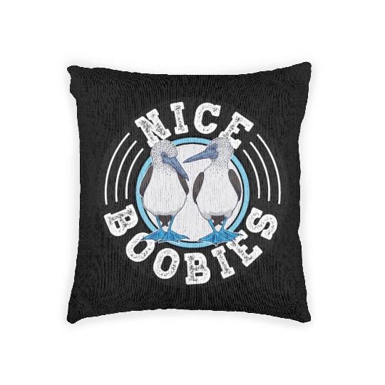 Nice Boobies Adult Humor Halloween Gift Booby Bird Woven Pillows