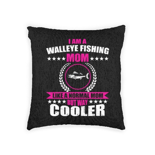 Walleye Fishing Mom For Women Woven Pillows