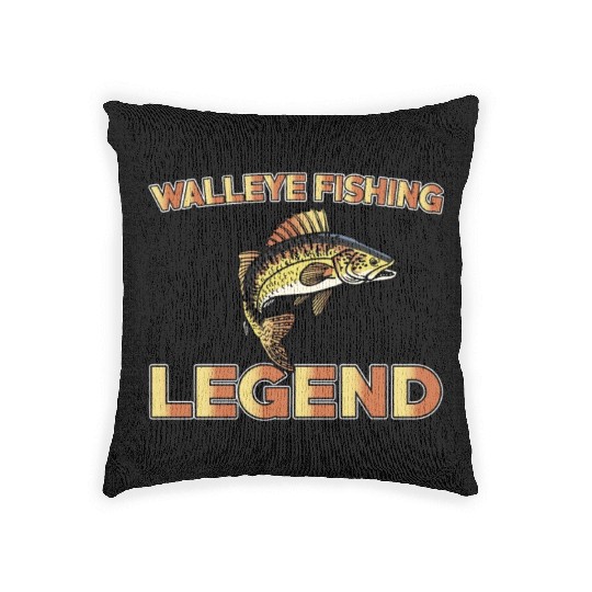 Great Walleye Fishing Legend Woven Pillows