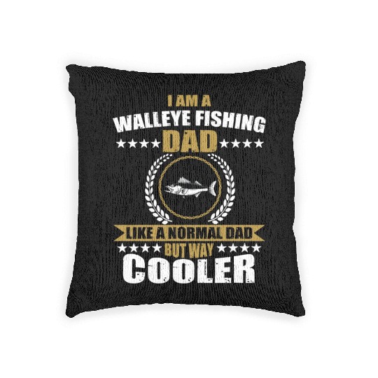 Walleye Fishing Dad For Men Woven Pillows