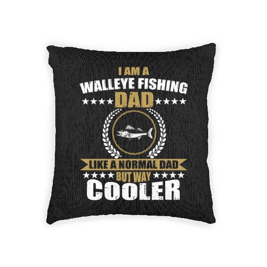 Walleye Fishing Dad For Men Woven Pillows