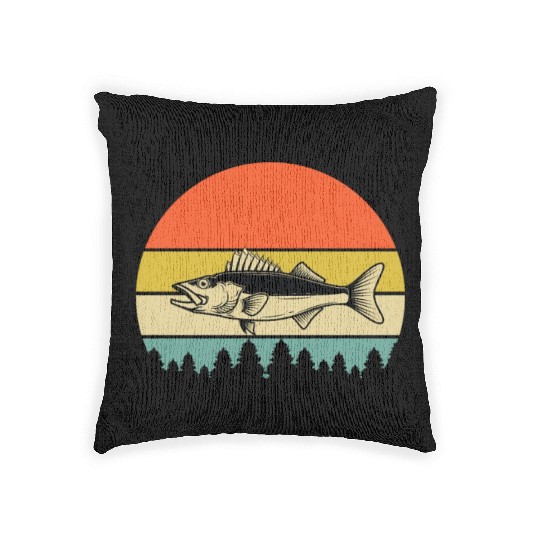 Walleye Fishing Woven Pillows