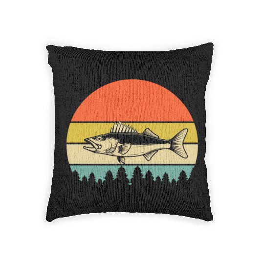 Walleye Fishing Woven Pillows