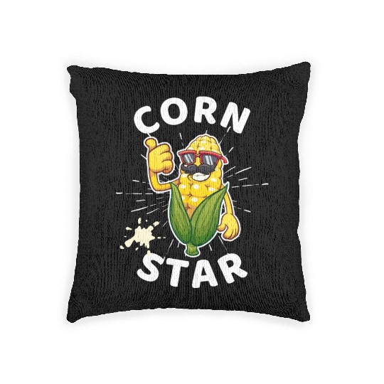 Funny Corn Star Sunglasses Mustache big Postal Service Woven Pillows