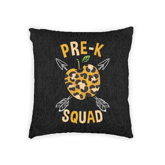 Pre-K Back To School Squad Leopard Print Woven Pillows