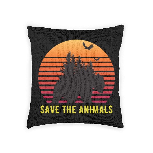 Save The Animals Earth Day Woven Pillows