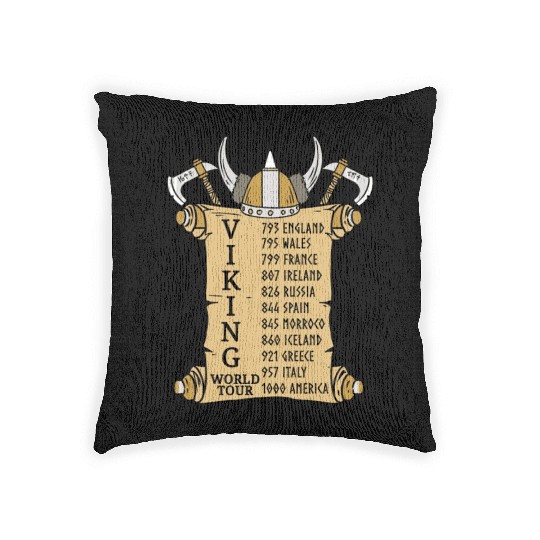 Viking World Tour For Vikings Lover Woven Pillows